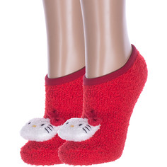 Комплект носков женских Hobby Line 2-Нжмту2163-8 красных 36-40, 2 пары