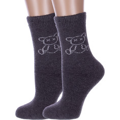 Комплект носков женских Hobby Line 2-Нжамв6008-16 серых 36-40, 2 пары