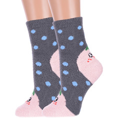 Комплект носков женских Hobby Line 2-Нжмп2207-01 серых 36-40, 2 пары