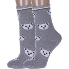 Комплект носков женских Hobby Line 2-нжм8835-2 серых 36-40, 2 пары