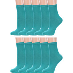 Комплект носков женских Hobby Line 10-Нжх339-16 бирюзовых 36-40, 10 пар
