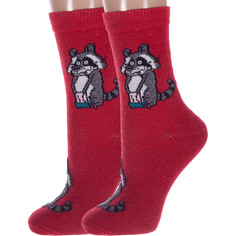 Комплект носков женских Hobby Line 2-Нжа6196-11-01 красных 36-40, 2 пары