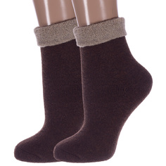 Комплект носков женских Hobby Line 2-нжт018-8 коричневых 36-40, 2 пары
