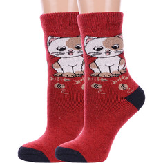Комплект носков женских Hobby Line 2-Нжамв6008-11 красных 36-40, 2 пары