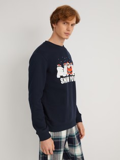 Свитшот мужской Zolla 2134541790335900 синий 2XL