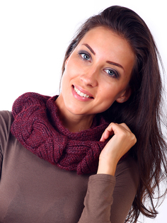 Снуд женский Venera 9300437 бордовый 24х25(50) см