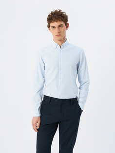 Рубашка мужская Calvin Klein K10K1098830GY голубая, размер 44