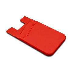 Силиконовый клеющийся чехол для двух карт на смартфон красный Case Place