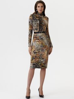 Платье женское Арт-Деко P-914 коричневое 48 RU