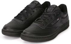 Спортивные кроссовки мужские Reebok Club c 85 black/charcoal черные 44 EU