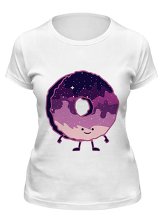 Футболка женская Printio Космический пончик (space donut) белая M