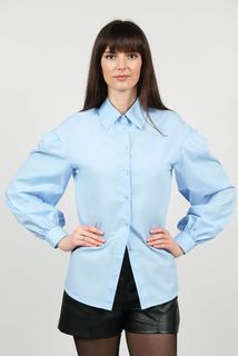 Рубашка женская на базар 78-170 голубая S