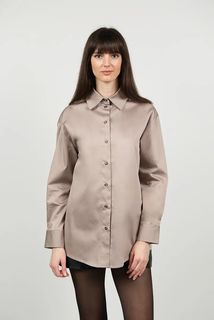 Рубашка женская на базар 78-170 коричневая S