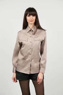 Рубашка женская на базар 78-170 коричневая XS