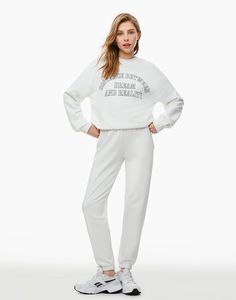 Спортивные брюки женские Gloria Jeans GAC021021 белые 2XS/158