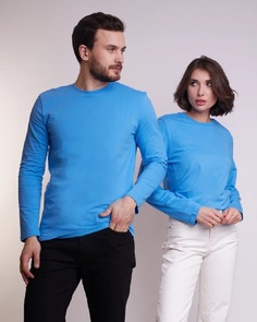 Лонгслив унисекс Uzcotton UZ-M-L голубой XS