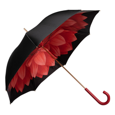 Зонт женский Pasotti Nero Georgin Rosso Original, черный, красный