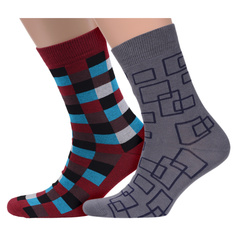 Комплект носков унисекс ХОХ 2-XF бордовый; серый 23