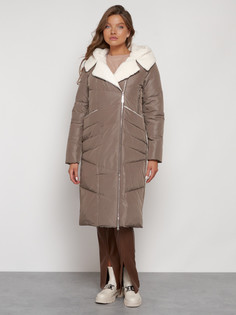 Пальто женское MTFORCE 132255 коричневое XXL