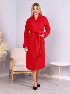 Пальто женское Louren Wilton 444-N красное 40 RU