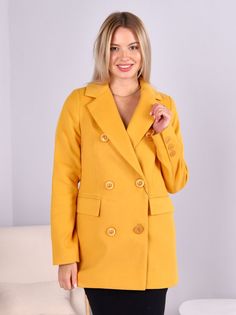 Пальто женское Louren Wilton 2201-N желтое 44 RU