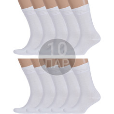 Комплект носков мужских Борисоглебский трикотаж 10-4С83 белых 27-29, 10 пар