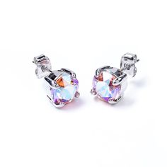 Серьги пусеты из бижутерного сплава Moon Paris Ringo, кристалл