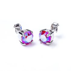 Серьги пусеты из бижутерного сплава Moon Paris Ringo, кристалл