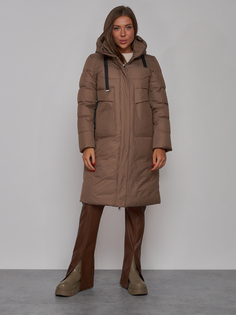 Пальто женское MTFORCE 52331 коричневое XXL