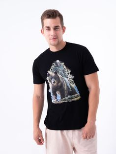 Футболка мужская 24983 черная 48 RU No Brand