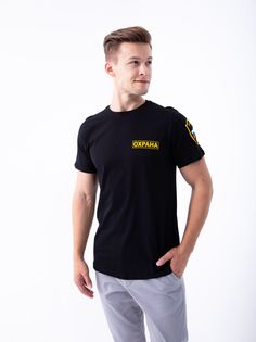 Футболка мужская 26124 черная 50 RU No Brand