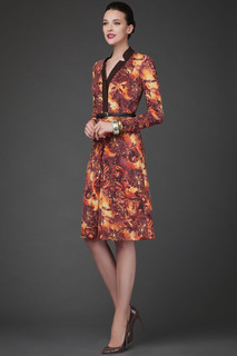 Платье женское Арт-Деко P-928 оранжевое 50 RU