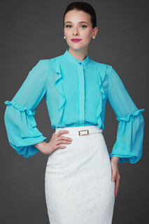 Блуза женская Арт-Деко R-1318 бирюзовая 44 RU