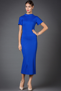 Платье женское Арт-Деко P-493 синее 48 RU
