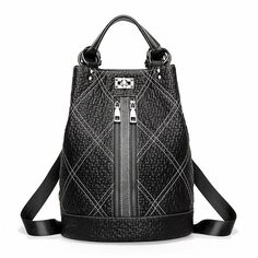 Рюкзак женский BAG-TROPHY 00-00003500 черный, 32х27х15 см