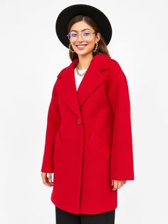 Пальто женское Louren Wilton 1915-N красное 40 RU