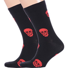 Комплект носков мужских Красная Ветка 2-С-1342 черный; красный 29, 2 шт.