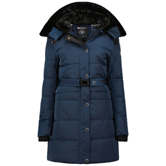 Пуховик женский Geographical Norway WW5733F-GN, длинный, с капюшоном, Navy, L