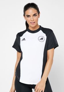Футболка Adidas женская, EA3242, White, Black, 2XS