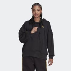 Худи Adidas для женщин H20415, black, размер 38