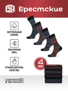 Комплект носков мужской Брестские 14c2122 красных; зеленых; черных 25, 4 пары