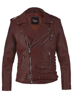 Кожаная куртка мужская RockMerch КС0592 коричневая XXL