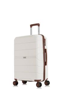 Чемодан унисекс LCase SINGAPORE белый, 67.5x45x27.5 см