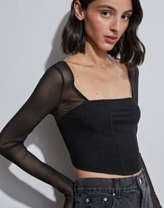 Топ женский Gloria Jeans GKT021823 черный XXS (36-38)