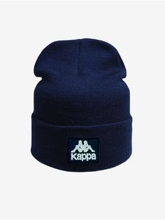 Шапка бини унисекс Kappa 001 реплика темно-синяя, one size