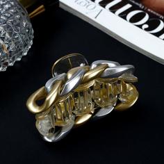 Заколка-краб женская 6914680-6p серая No Brand