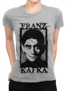 Футболка женская DreamShirts Studio Франц Кафка 566-kafka-1 серая 2XL