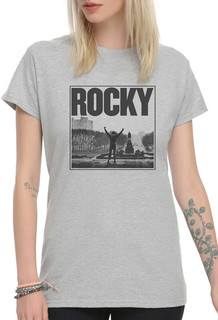 Футболка женская DreamShirts Studio Рокки - Сильвестр Сталлоне 330-rocky-1 серая 2XL