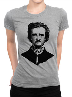 Футболка женская DreamShirts Studio Эдгар Аллан По 546-edgar-1 серая 2XL