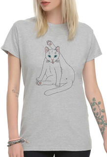 Футболка женская DreamShirts Studio Кошачья Гимнастика 630-cat-1 серая 2XL